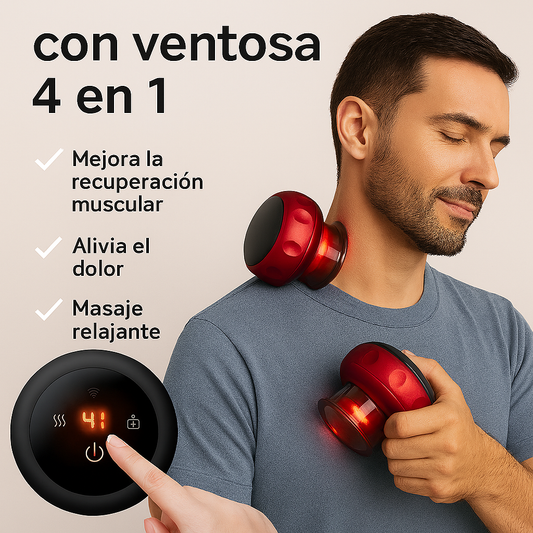 Masajeador con Ventosa 4 en 1 - Relajación Profesional en Casa