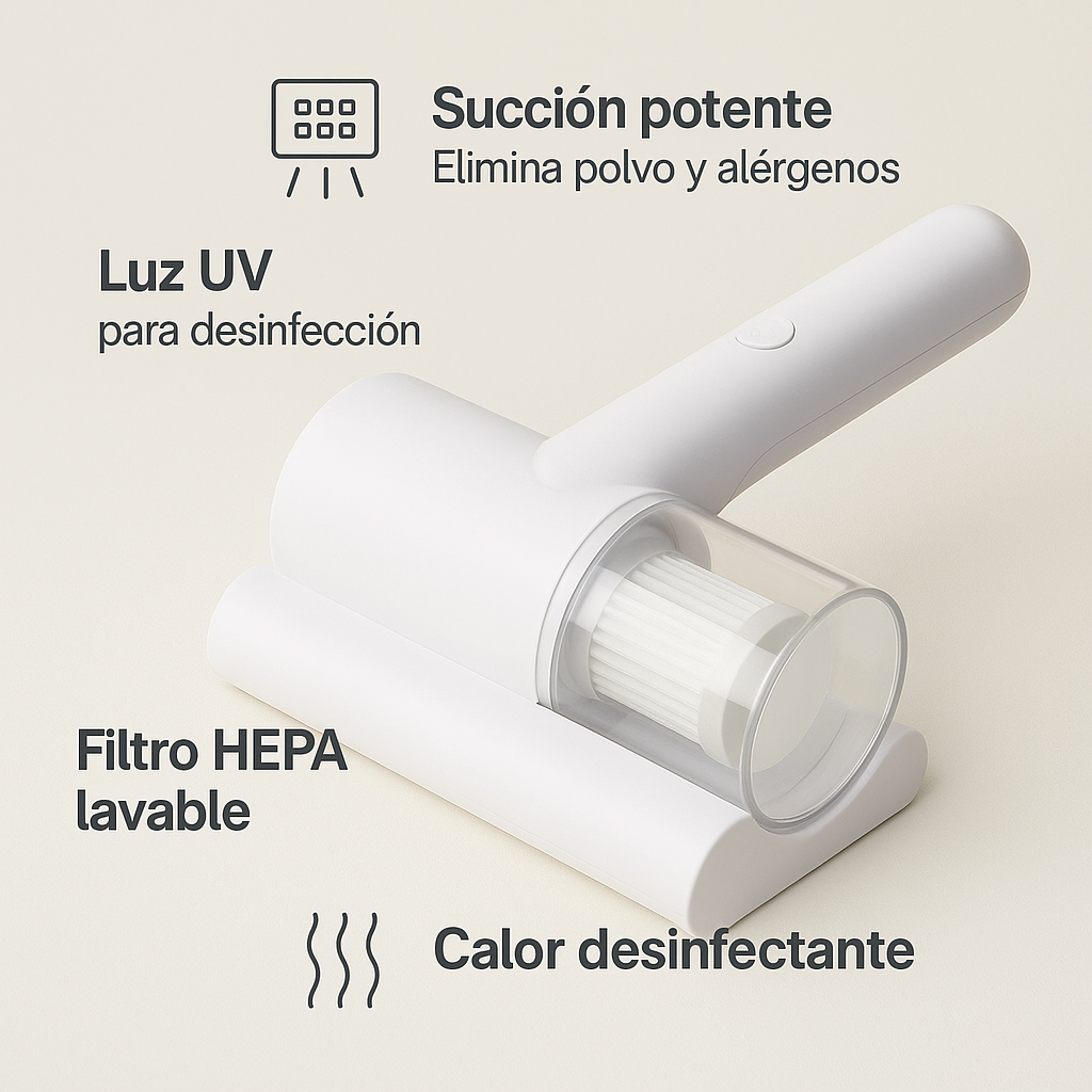 Aspiradora Plus Antiácaros - Portátil con Luz UV